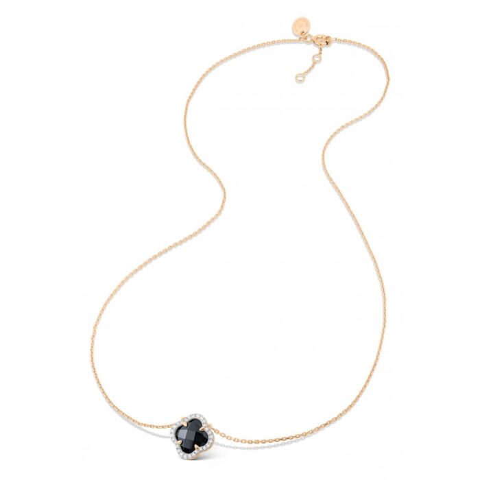 Collier Morganne Bello Victoria Mini Onyx et Diamants Or Rose Collier Morganne Bello Victoria Mini Onyx et Diamants Or Rose