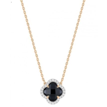 Collier Morganne Bello Victoria Mini Onyx et Diamants Or Rose
