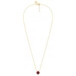 Collier Morganne Bello Victoria Mini Quartz Rouge et Diamants Or Jaune