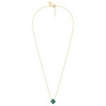 Collier Morganne Bello Victoria Mini Agate Verte et Diamants Or Jaune