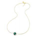 Collier Morganne Bello Victoria Mini Agate Verte et Diamants Or Jaune