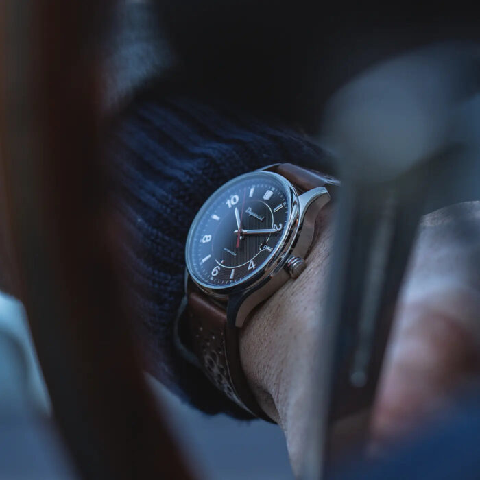 Montre Depancel Allure Élégance 3H Black Auto Cadran Noir Bracelet Cuir 40MM