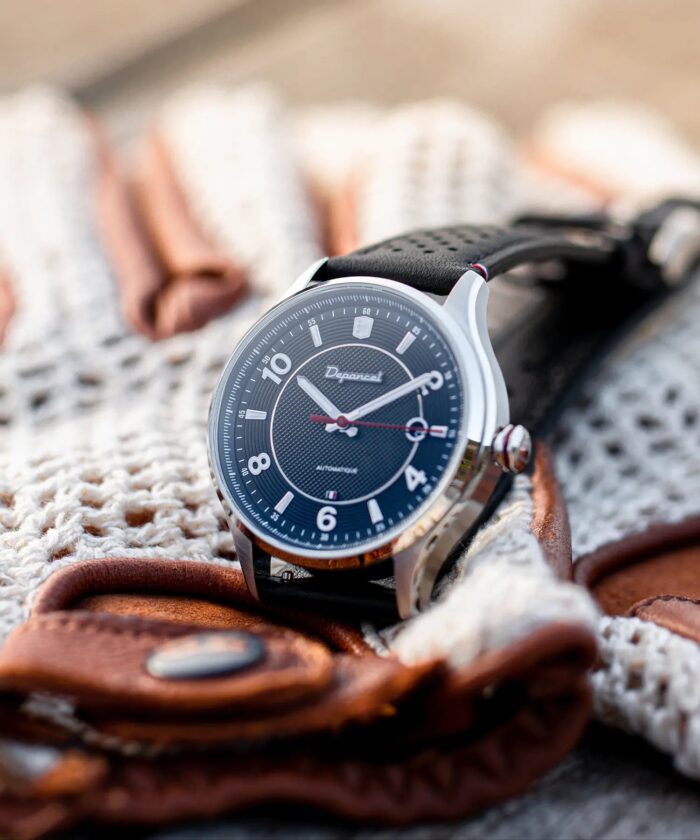 Montre Depancel Allure Élégance 3H Black Auto Cadran Noir Bracelet Cuir 40MM