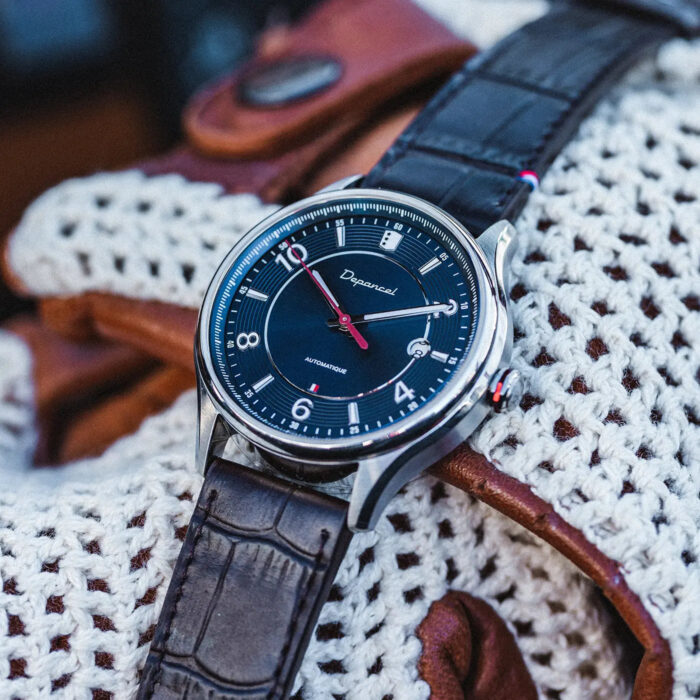 Montre Depancel Allure Élégance 3H Black Auto Cadran Noir Bracelet Cuir 40MM