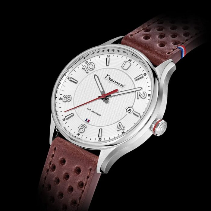 Montre Depancel Allure Élégance 3h Ivory Auto Cadran Argenté Bracelet Cuir 40MM