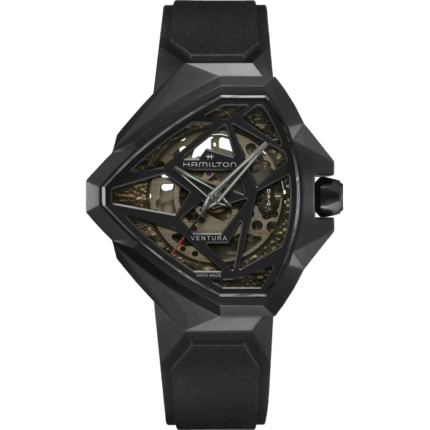 Montre Hamilton Ventura Edge Skeleton Auto Cadran Noir Bracelet Caoutchouc