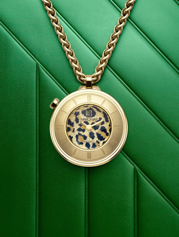 Montre Sautoir MARCH LA.B Lady Volante Cheetah Quartz Cadran Léopard 30MM Montre Sautoir MARCH LA.B Lady Volante Cheetah Quartz Cadran Léopard 30MM