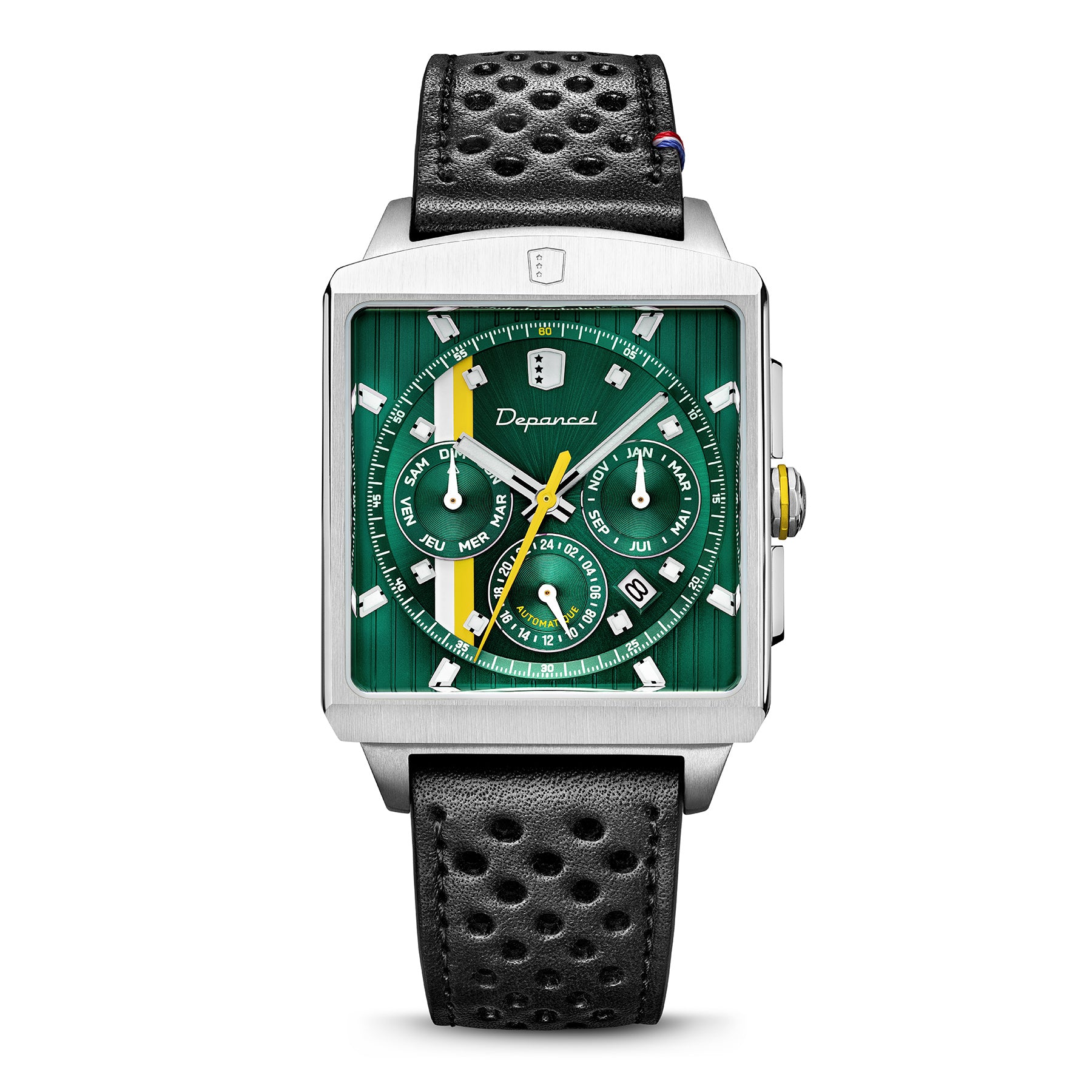 Montre Depancel Série R01 Green Auto Cadran Vert Bracelet Cuir 43MM