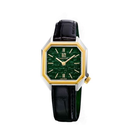 Montre MARCH LA.B Lady Mansart Tweed Emerald Quartz Cadran Vert Bracelet Cuir