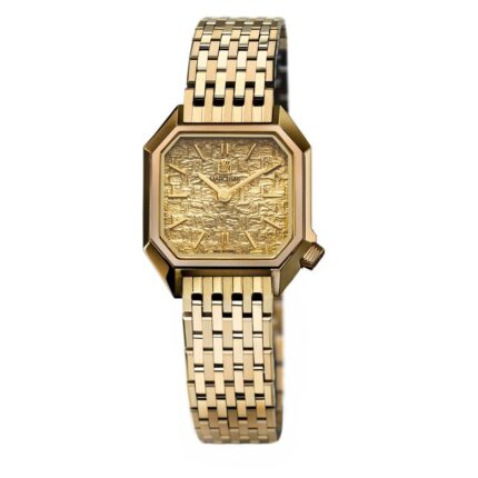 Montre MARCH LA.B Lady Mansart Tweed Gold Quartz Cadran Doré Bracelet Acier