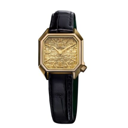 Montre MARCH LA.B Lady Mansart Tweed Gold Quartz Cadran Doré Bracelet Cuir