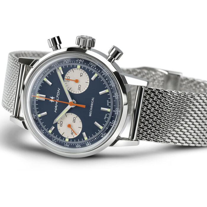 Montre Hamilton American Classic Intra-Matic Chronographe H Cadran Bleu Bracelet Cuir 40mm – Image 12