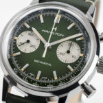 Montre Hamilton American Classic Intra-Matic Chronographe H Cadran Vert Bracelet Cuir 40mm – Image 6