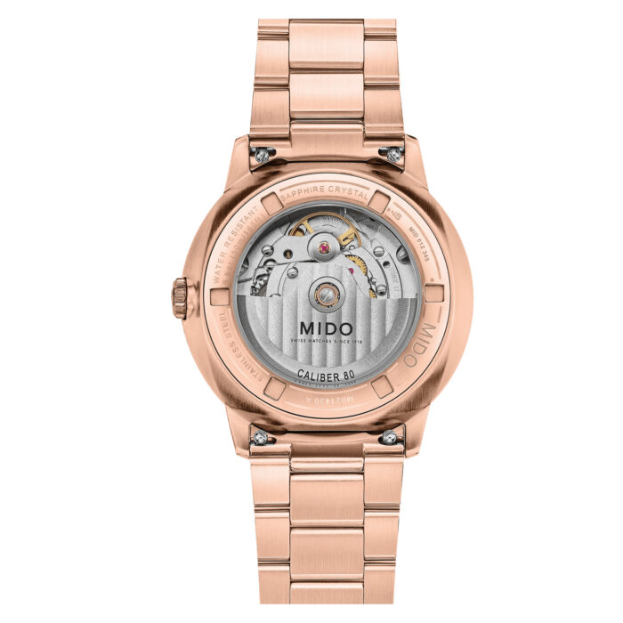 Montre Mido Commander Datoday Cadran Vert Bracelet Acier inoxydable PVD Rose – Image 2