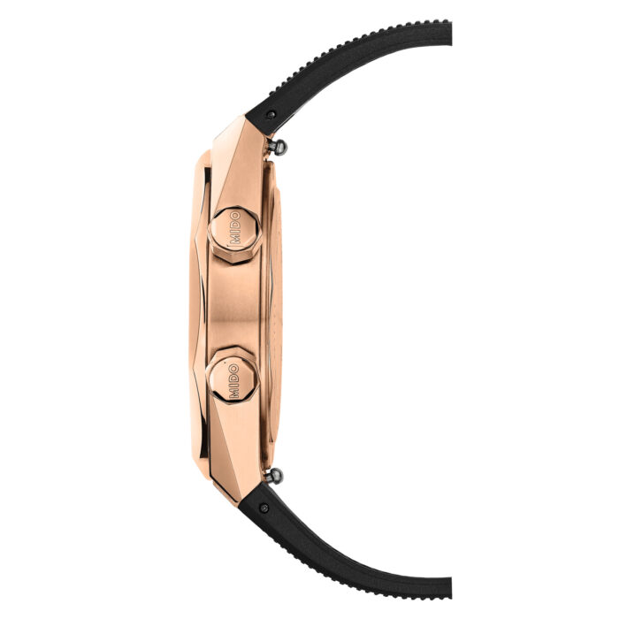 Montre Mido Multifort 8 Two Crowns Cadran Noir Bracelet Caoutchouc – Image 3