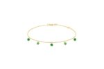 Bracelet La Brune & La Blonde Confetti Vert 5 pierres 0.65 carat or jaune