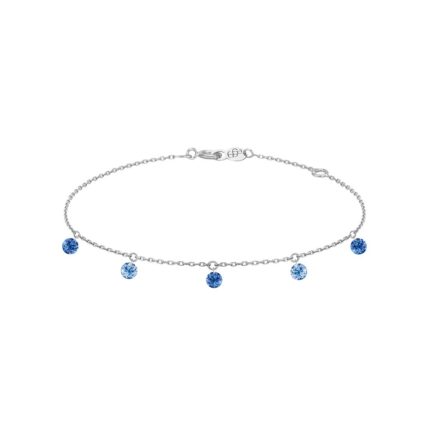 Bracelet La Brune & La Blonde Confetti Bleu 5 pierres 0.65 carat or blanc