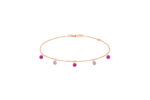 Bracelet La Brune & La Blonde Confetti Rose 5 pierres 0.65 carat or rose