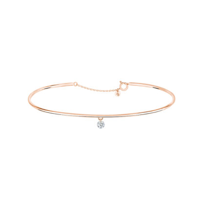 Bracelet La Brune & La Blonde Jonc 360° Or Rose Diamant 0.07ct