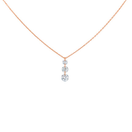 Collier La Brune & La Blonde 360° Trio Diamants 0.40 carat or rose