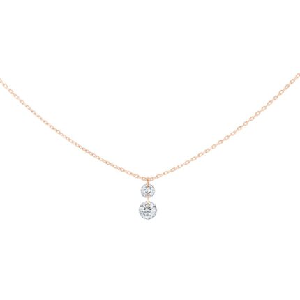 Collier La Brune & La Blonde 360° Duo 2 Diamants 0.20 carat or rose