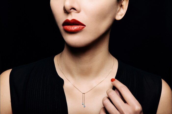 Collier La Brune & La Blonde 360° Cravate Diamant 0.20 carat or blanc – Image 2