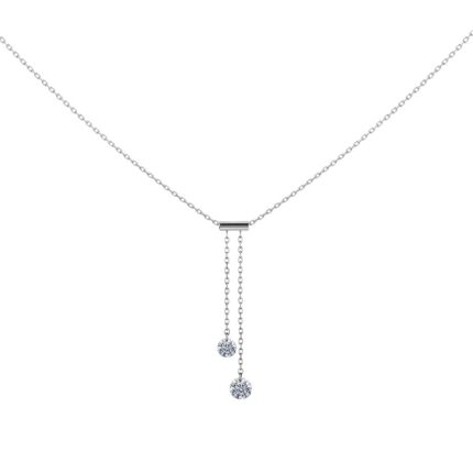 Collier La Brune & La Blonde 360° Cravate Diamant 0.20 carat or blanc