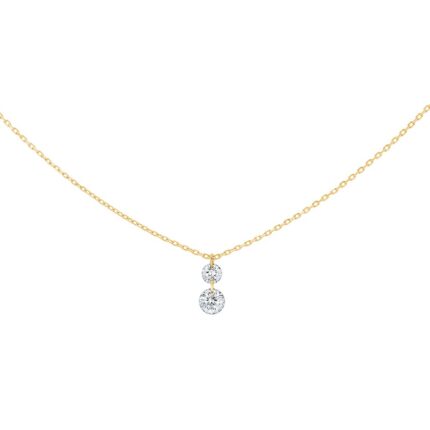 Collier La Brune & La Blonde 360° Duo 2 Diamants 0.20 carat or jaune