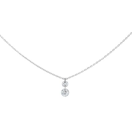 Collier La Brune & La Blonde 360° Duo 2 Diamants 0.20 carat or blanc
