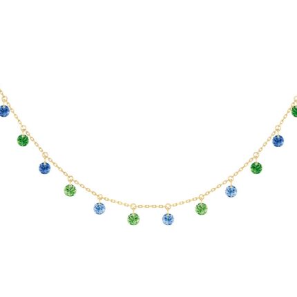 Collier La Brune & La Blonde Confetti Venise or rose 14 pierres 1,8ct