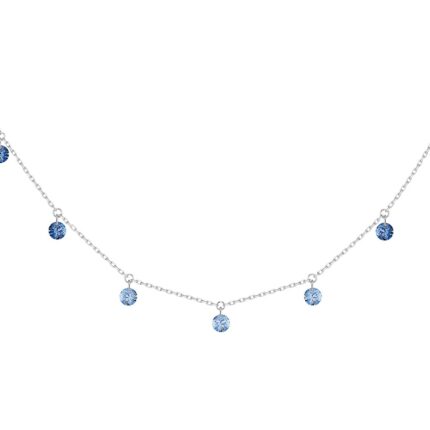 Collier Confetti Bleu en or blanc et 7 saphirs La Brune & La Blonde