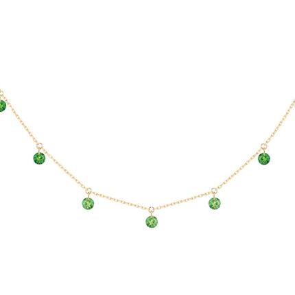 Collier La Brune et La Blonde Confetti Vert en or jaune et tsavorites 0,90ct
