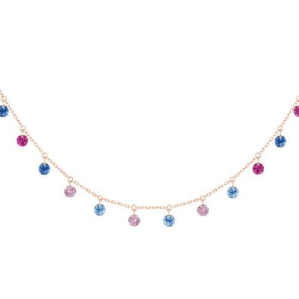 Collier La Brune & La Blonde Confetti Rio or rose 14 pierres 1,8ct