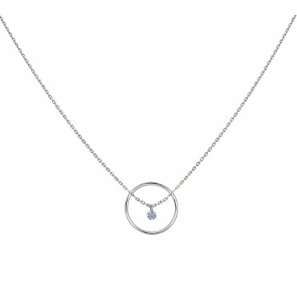 Collier La Brune & La Blonde EXCENTRIQUE Or Blanc Diamant 0.07ct