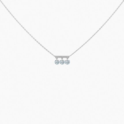 Collier La Brune & La Blonde PAMPILLES Or Blanc 0,60ct