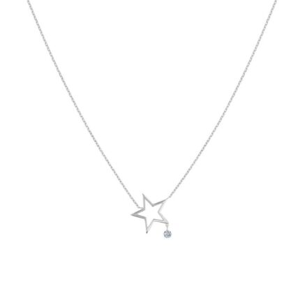 Collier La Brune & La Blonde POP Mon étoile Diamant 0.07 carat or blanc