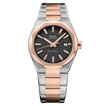 Montre Mido Multifort Multifort 8 One Crown Cadran Noir PVD Rose
