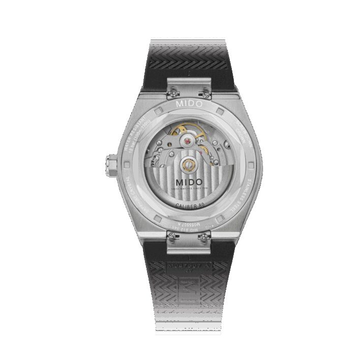 Montre Mido Multifort Multifort 8 One Crown Cadran Noir Bracelet Caoutchouc – Image 2