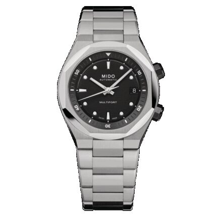 Montre Mido Multifort Multifort 8 Two Crowns Cadran Noir Bracelet Acier