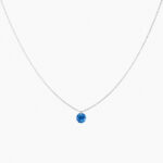 Collier La Brune & La Blonde Confetti Solitaire Saphir Bleu 0,50 ct Or Blanc