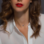 Collier La Brune & La Blonde Confetti Solitaire Saphir Bleu 0,50 ct Or Blanc – Image 2