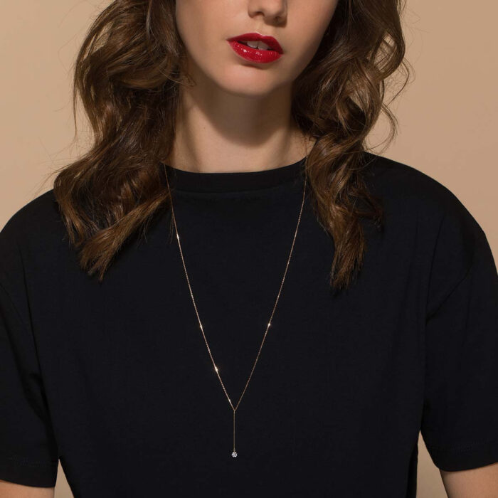 Collier La Brune & La Blonde Majorette Sautoir Diamant 0,30 ct Or Rose – Image 2