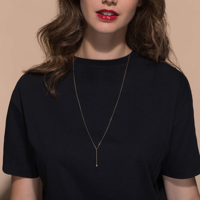 Collier La Brune & La Blonde Majorette Sautoir Diamant 0,10 ct Or Rose – Image 3