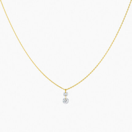 Collier La Brune & La Blonde 360° Duo 2 Diamants 0,35 ct Or Jaune