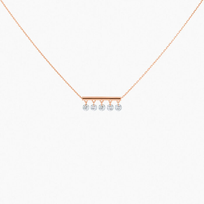 Collier La Brune & La Blonde Pampilles 5 Diamants Or Jaune – Image 3