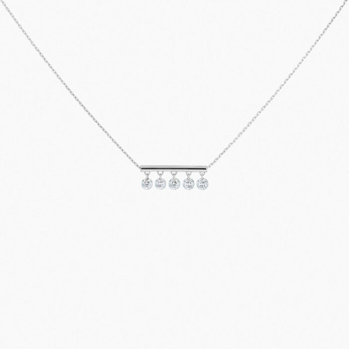 Collier La Brune & La Blonde Pampilles 5 Diamants Or Jaune – Image 4
