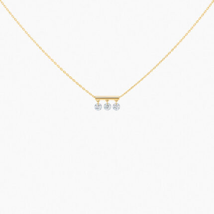 Collier La Brune & La Blonde Pampilles 3 Diamants Or Jaune