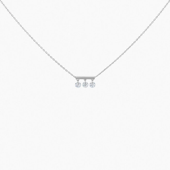 Collier La Brune & La Blonde Pampilles 3 Diamants Or Jaune – Image 3