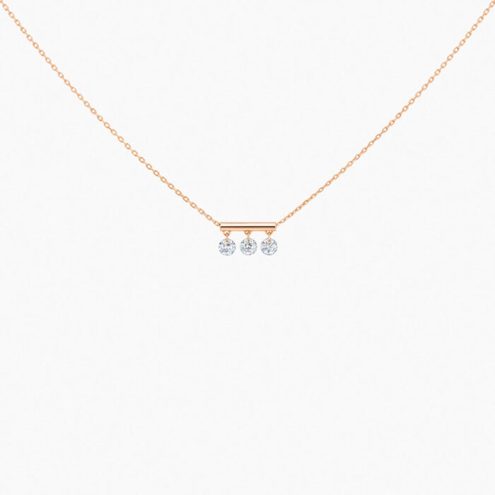 Collier La Brune & La Blonde Pampilles 3 Diamants Or Jaune – Image 4