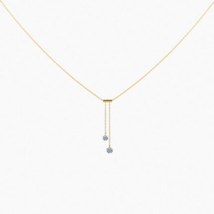 Collier La Brune & La Blonde 360° Cravate 2 Diamants 0,35 ct Or Jaune